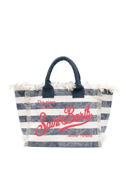 MC2 Saint Barth Vanity striped fringed tote bag