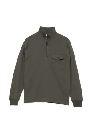 C.P. Company half-zip Quilted Sleeve Sweatshirt | Grey | FARFETCH