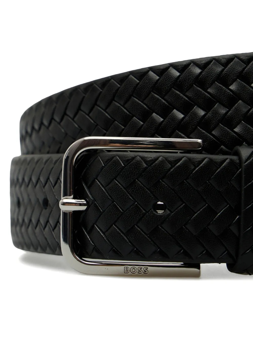 BOSS Madison geweven riem Zwart