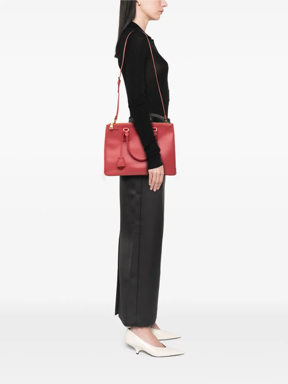 2013-2026 Medium Saffiano Lux Galleria Double Zip Satchel