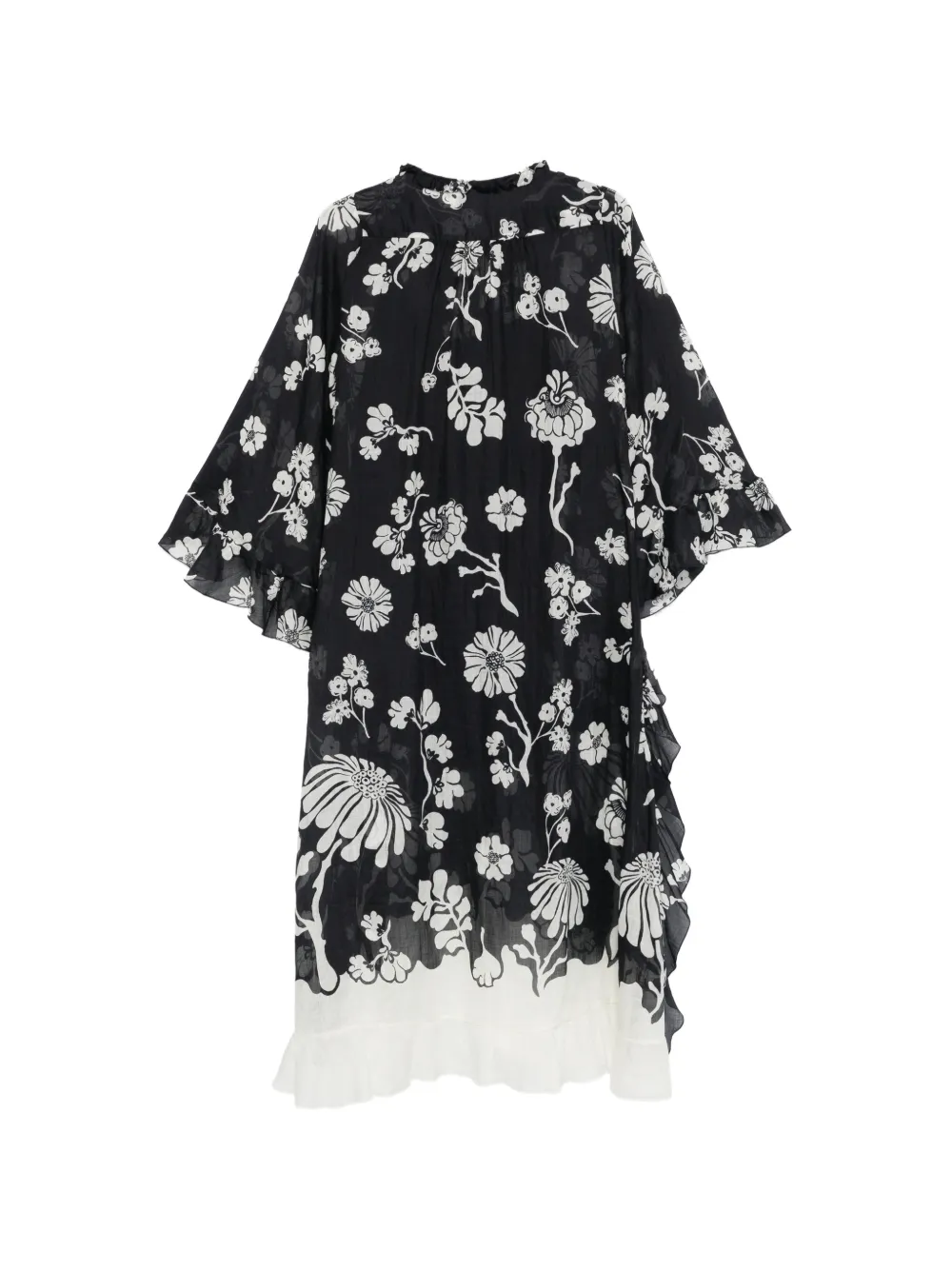  Dorothee Schumacher Floral Daydream Ruffled Midi Dress - Blue 