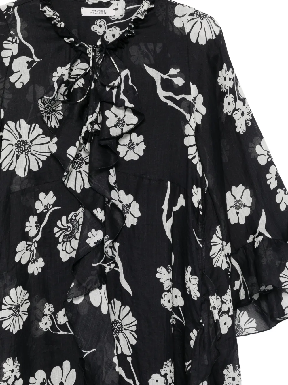  Dorothee Schumacher Floral Daydream Ruffled Midi Dress - Blue 