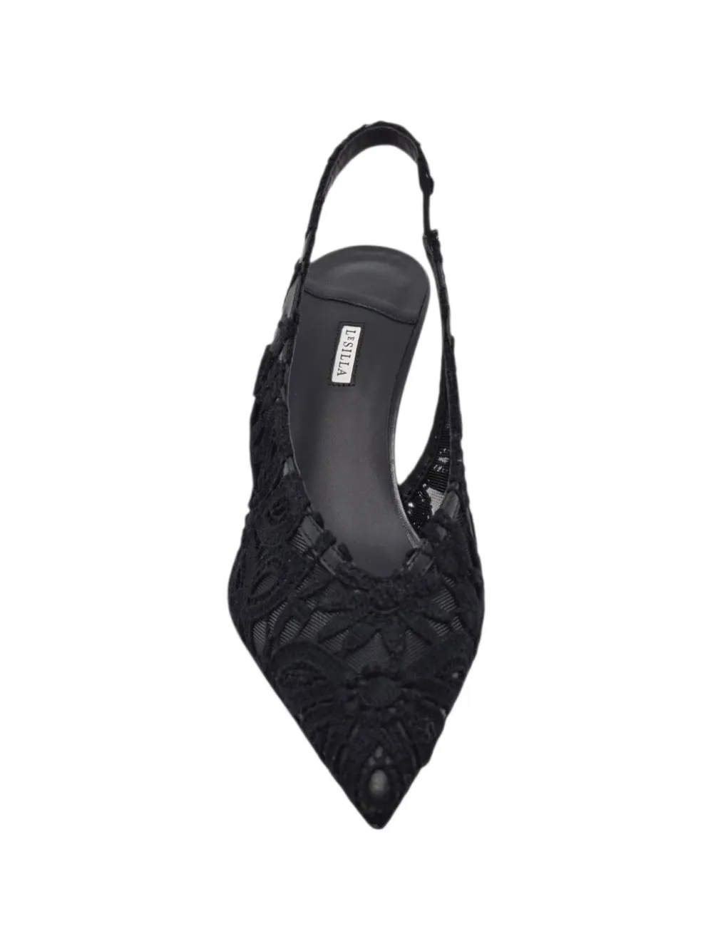 Le Silla lace slingback pumps Zwart