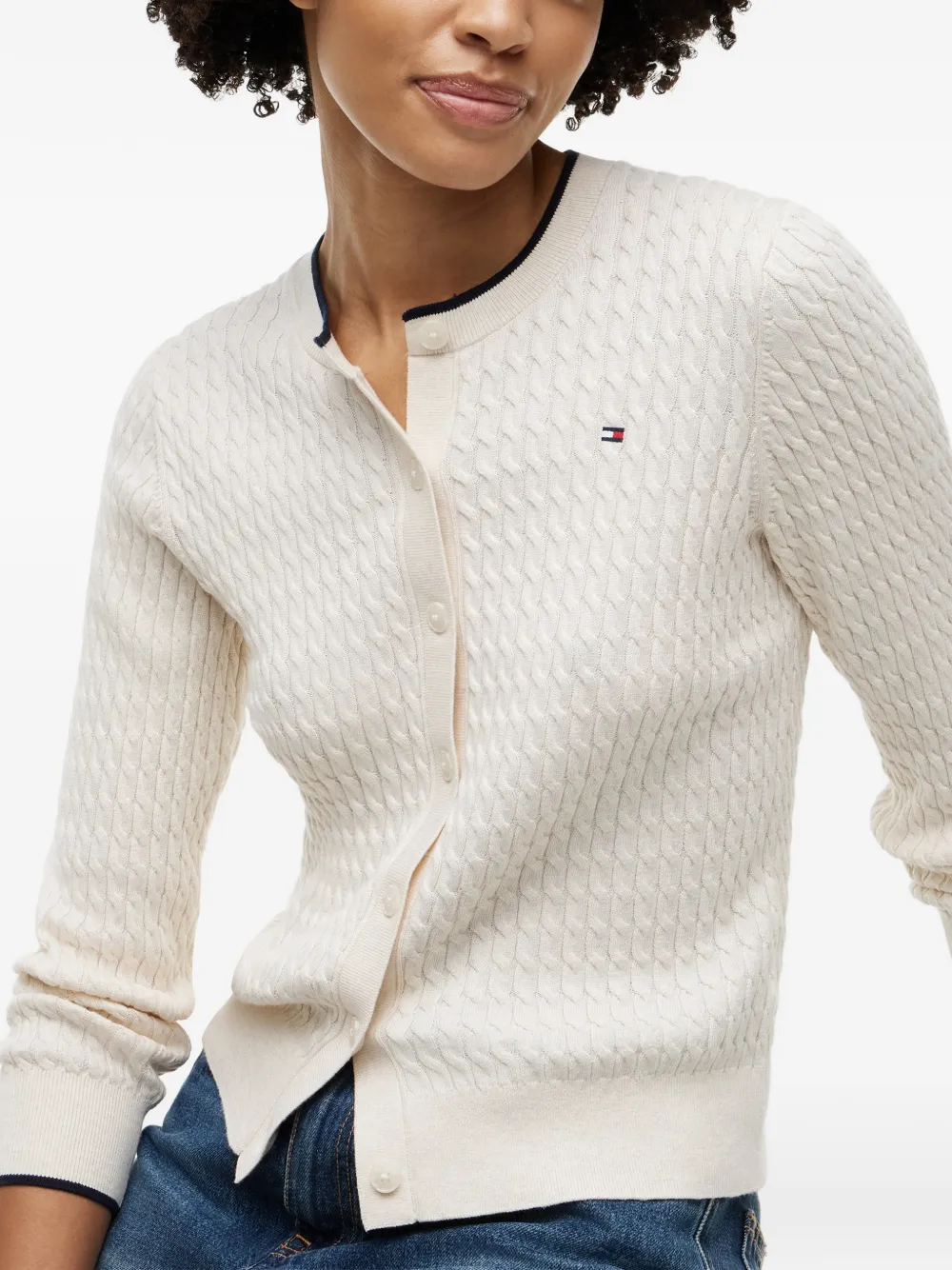 Tommy Hilfiger Vest met geborduurd logo Beige