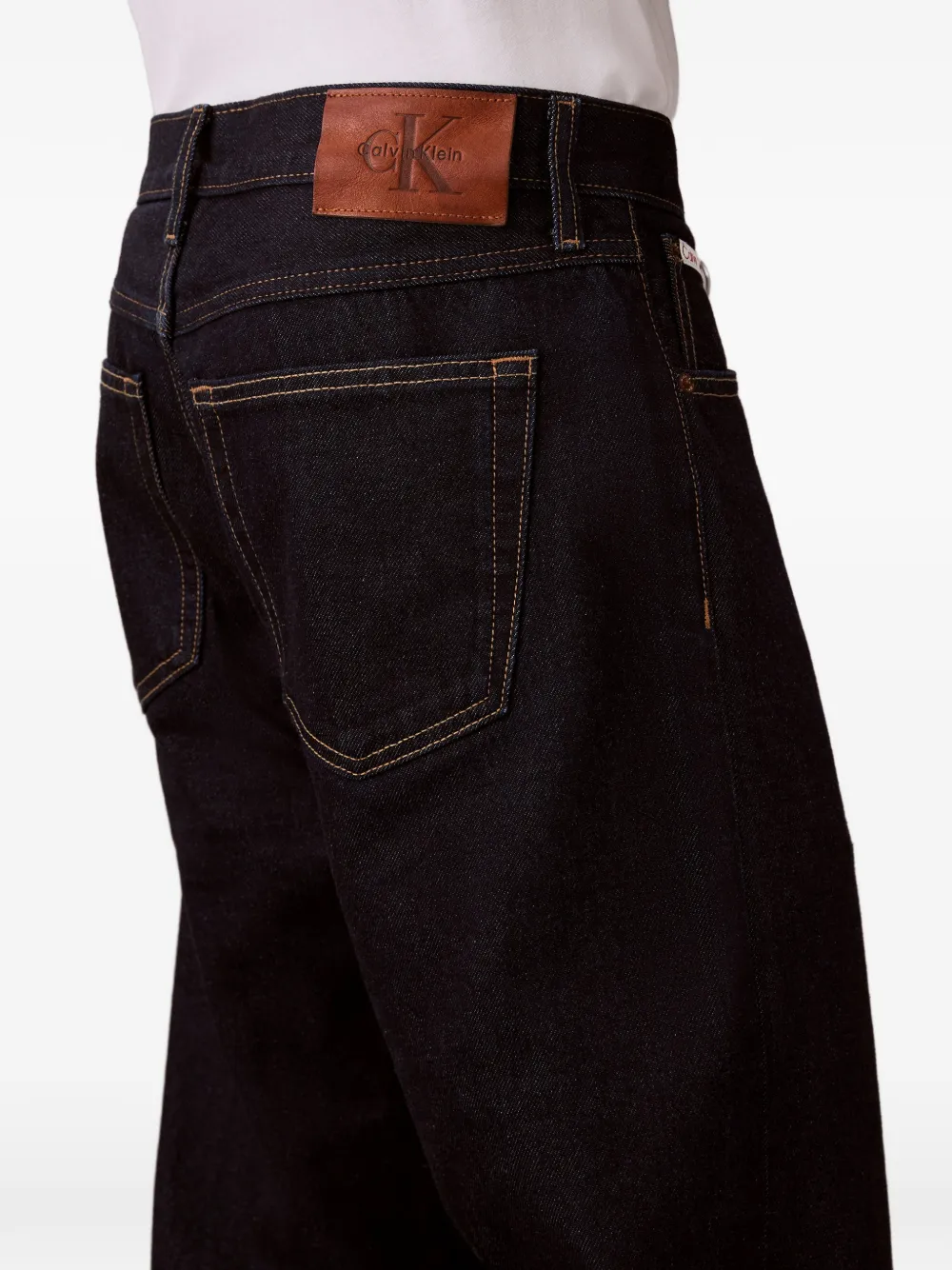 Calvin Klein 90's straight jeans met logopatch Blauw