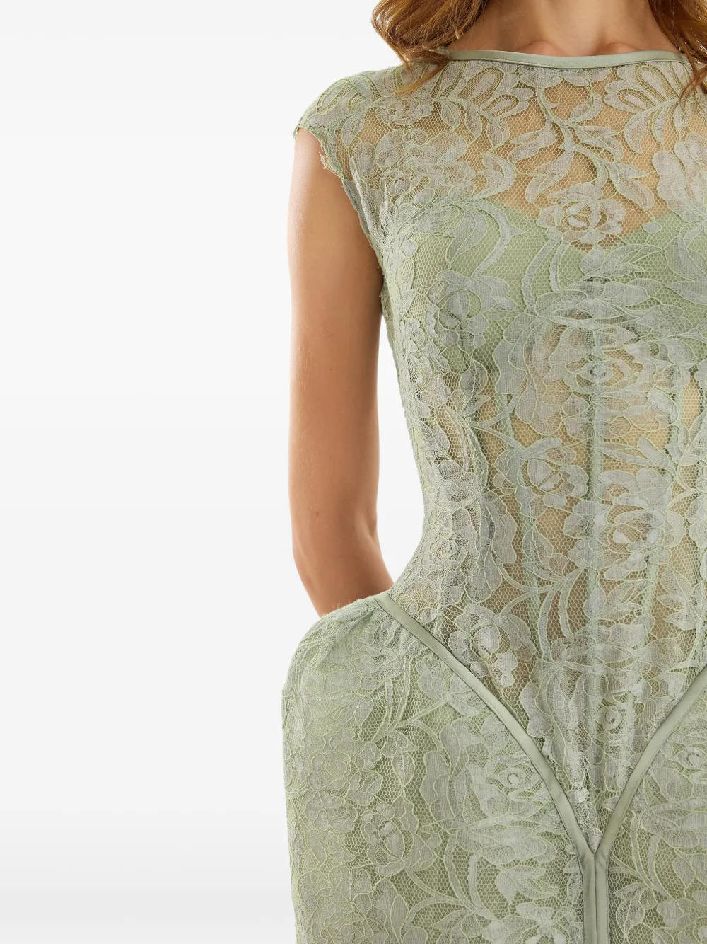 Gemy Maalouf Sculpturale maxi-jurk Groen
