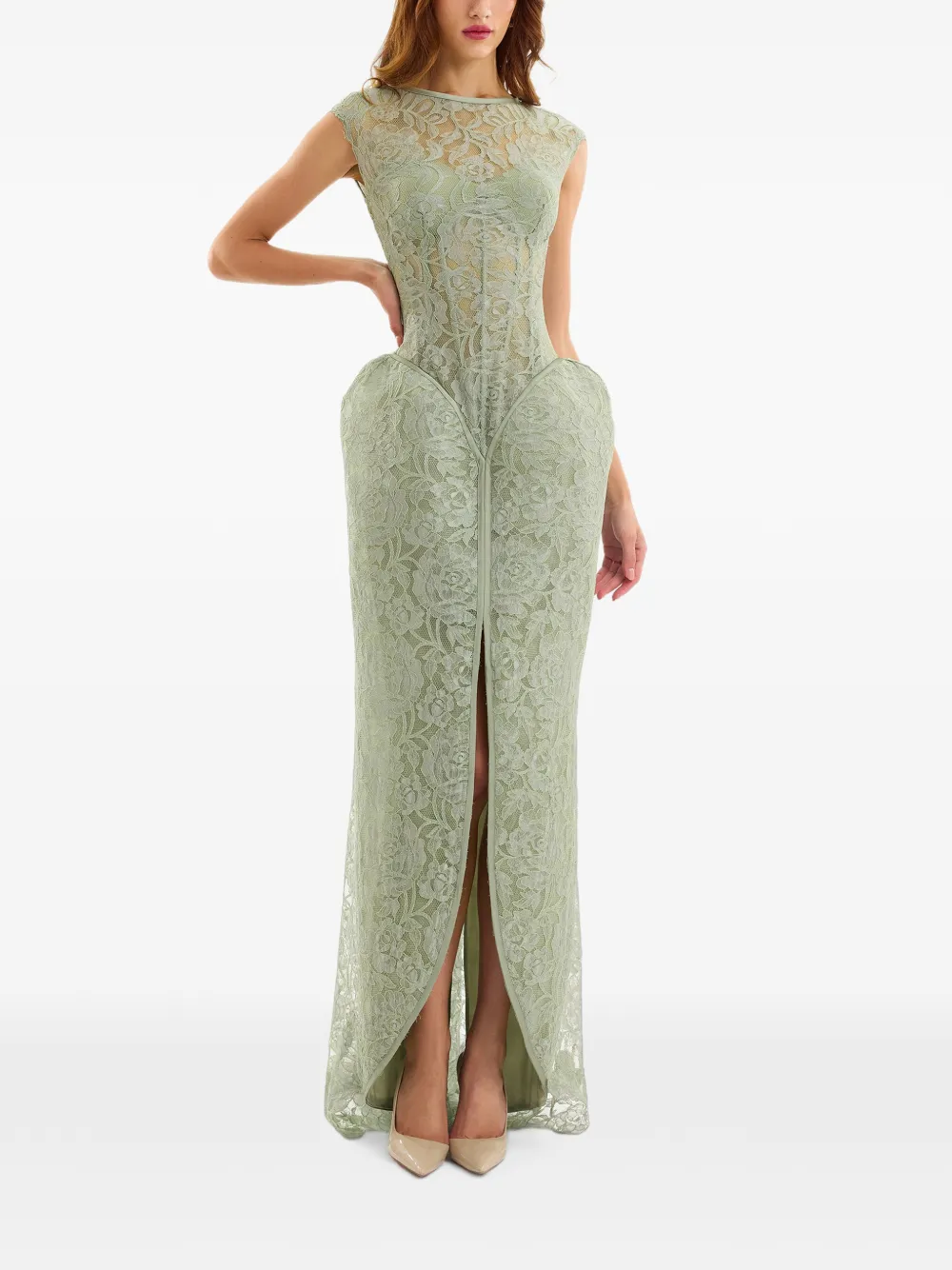 Gemy Maalouf Sculpturale maxi-jurk Groen