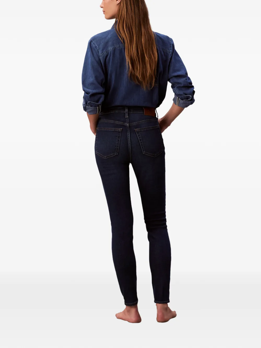  Calvin Klein Jean Skinny à Patch Logo - Bleu 
