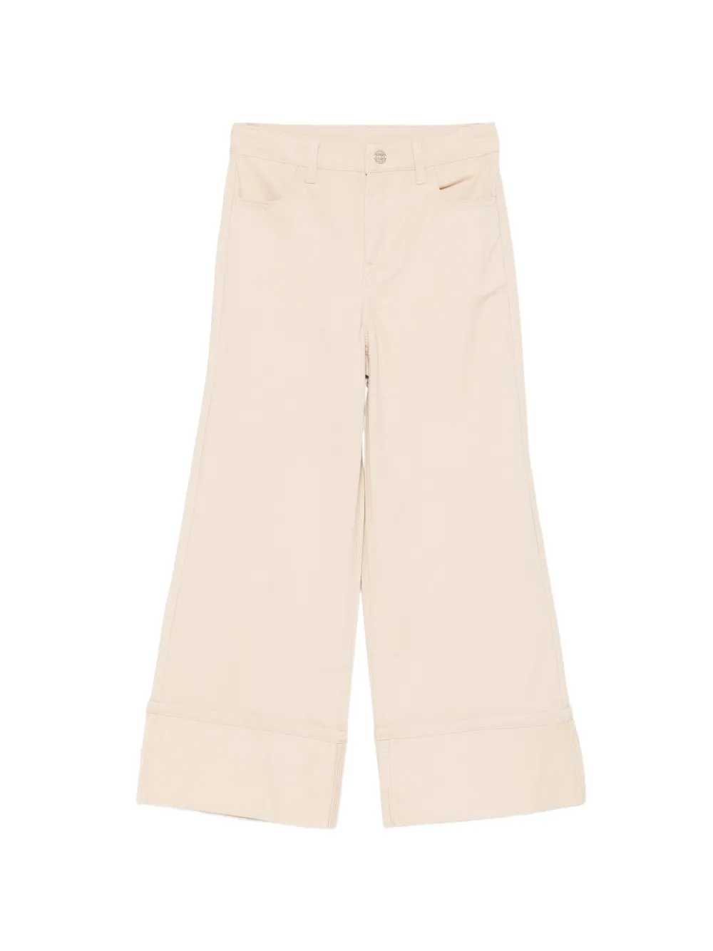 TWINSET Kids logo-detail belt-loop trousers - Toni neutri