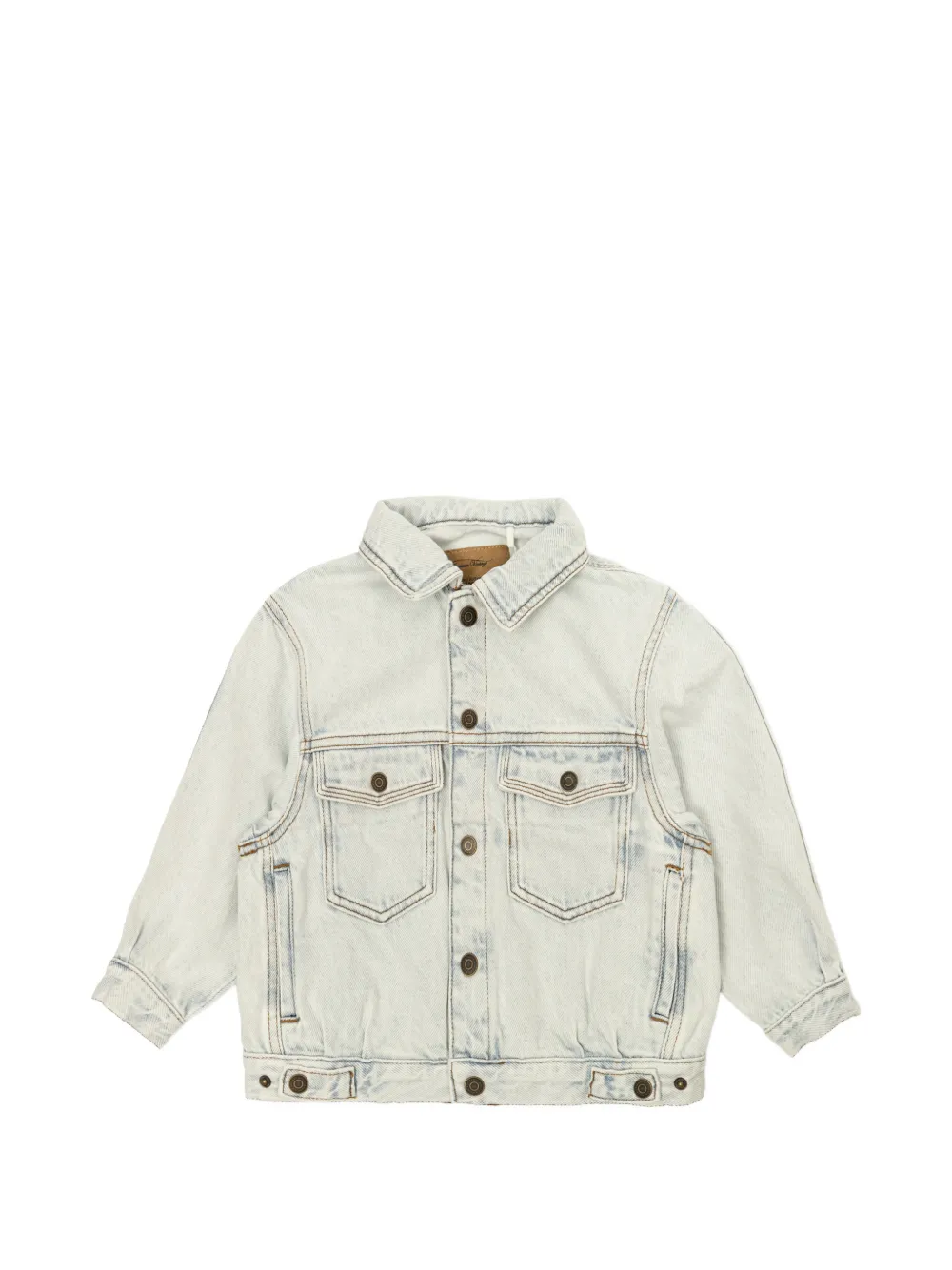 American Vintage Kids buttoned pocketed denim jacket - Grigio