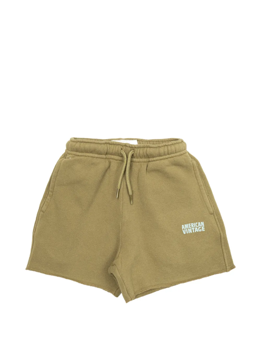American Vintage Kids drawstring logo-print shorts - Verde