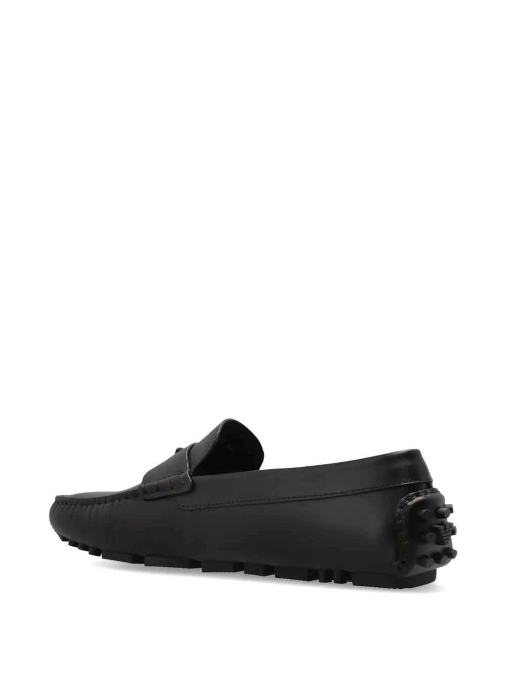 Emporio Armani Leren loafers met logo-applicatie Bruin