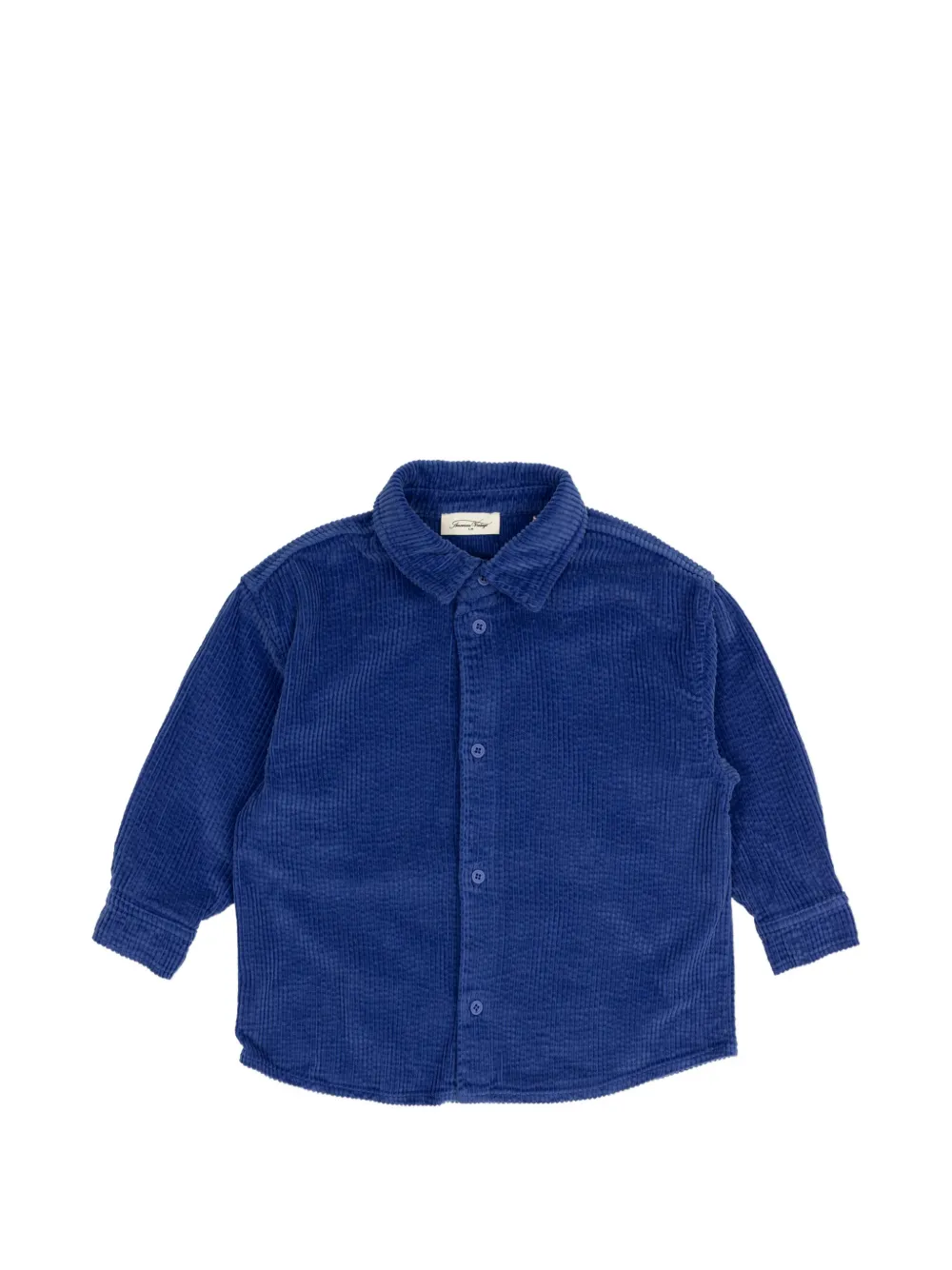 American Vintage Kids corduroy buttoned shirt - Blu
