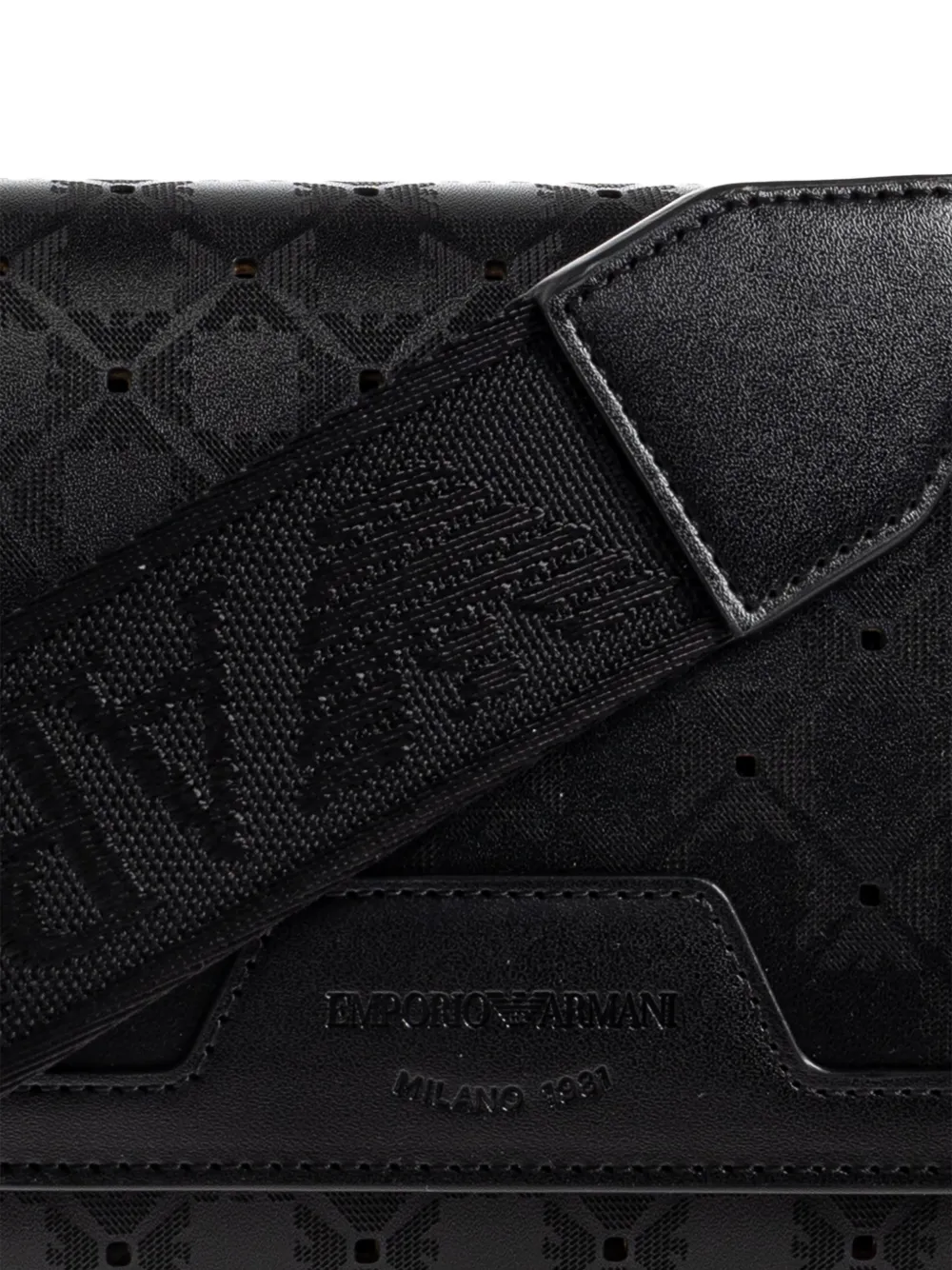 logo-pattern detachable strap cross body bag