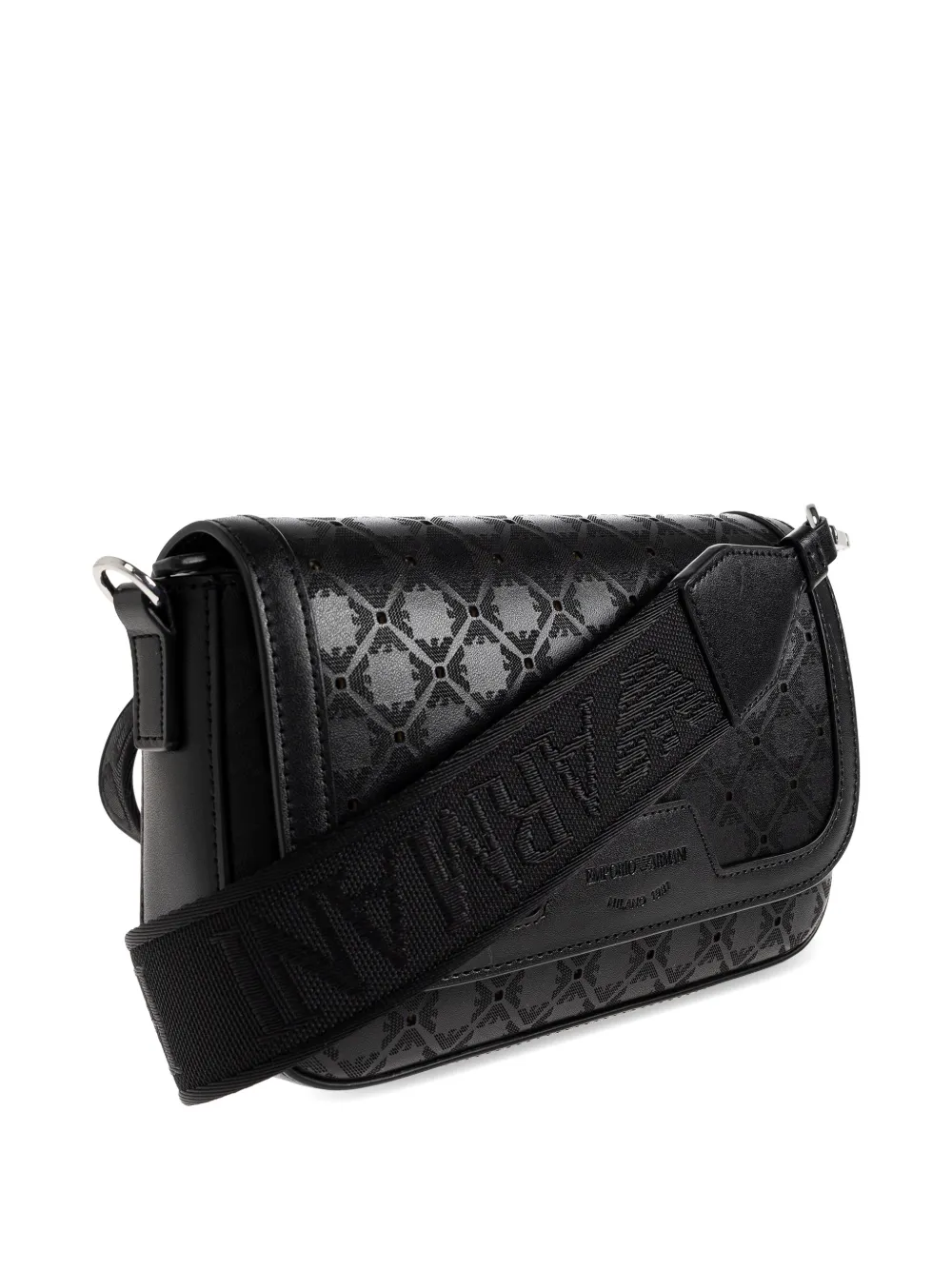 logo-pattern detachable strap cross body bag
