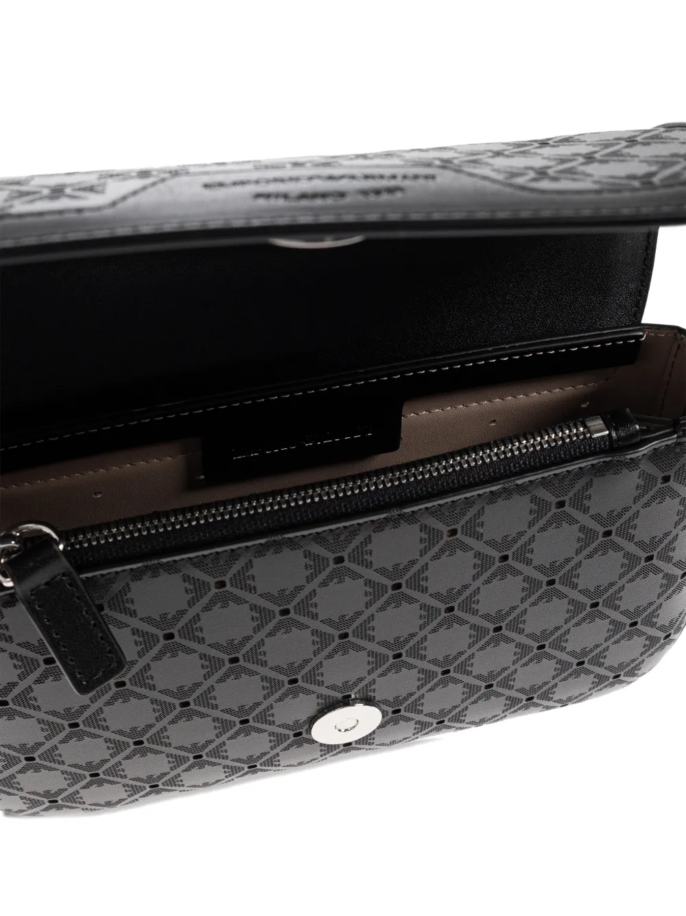 logo-pattern detachable strap cross body bag