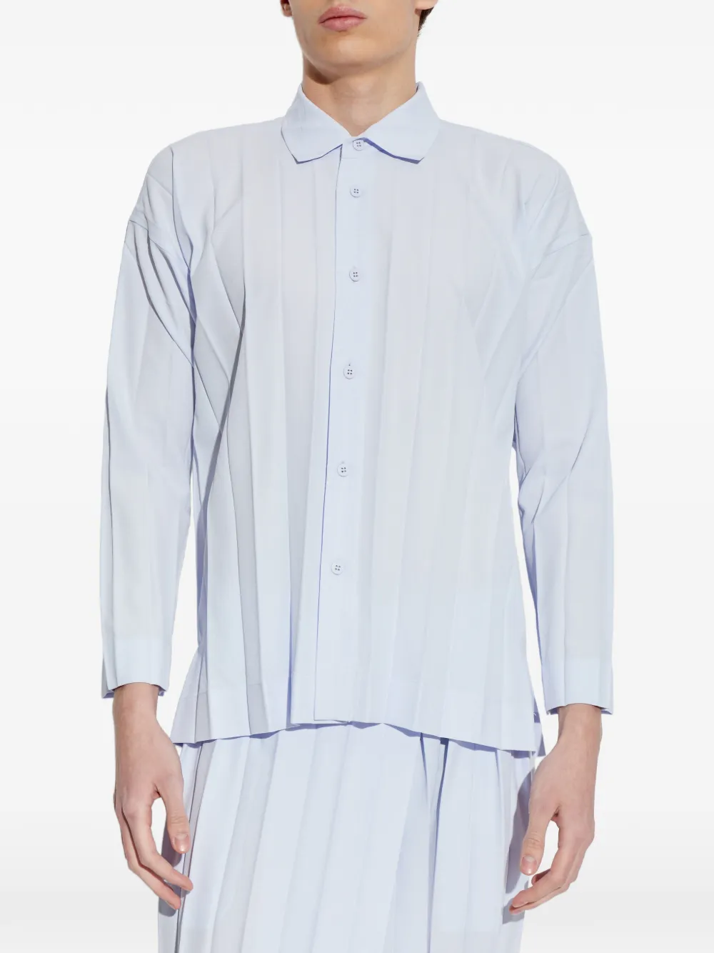 Homme Plissé Issey Miyake Geplooid overhemd Blauw