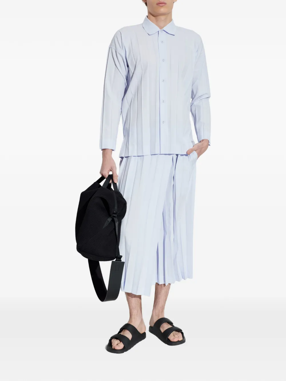 Homme Plissé Issey Miyake Geplooid overhemd Blauw