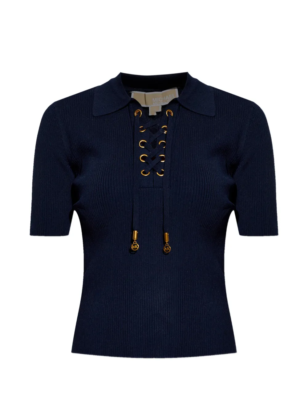Michael Michael Kors lace-up polo top - Blu
