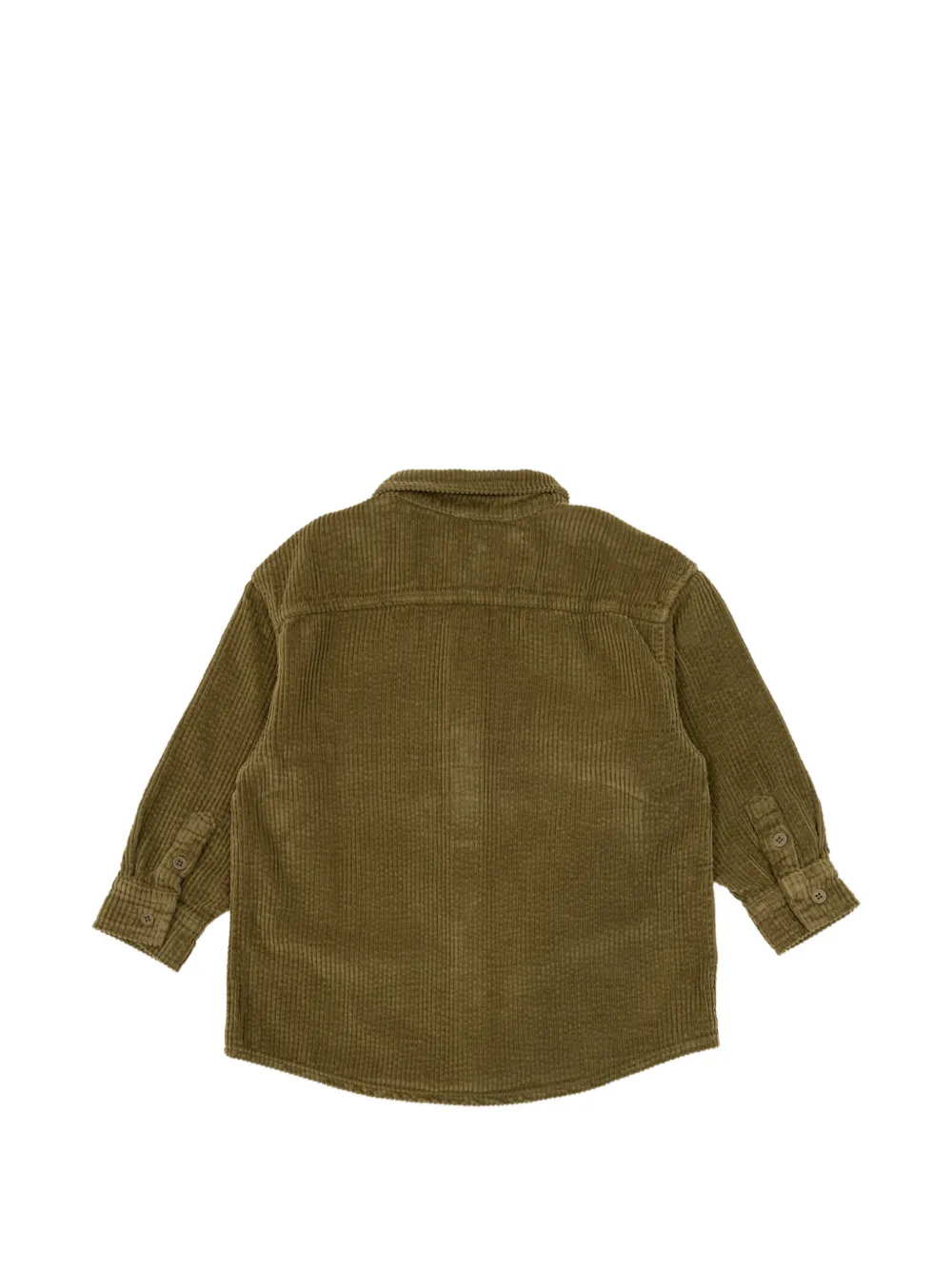 American Vintage Kids Ribfluwelen shirt met knopen Groen