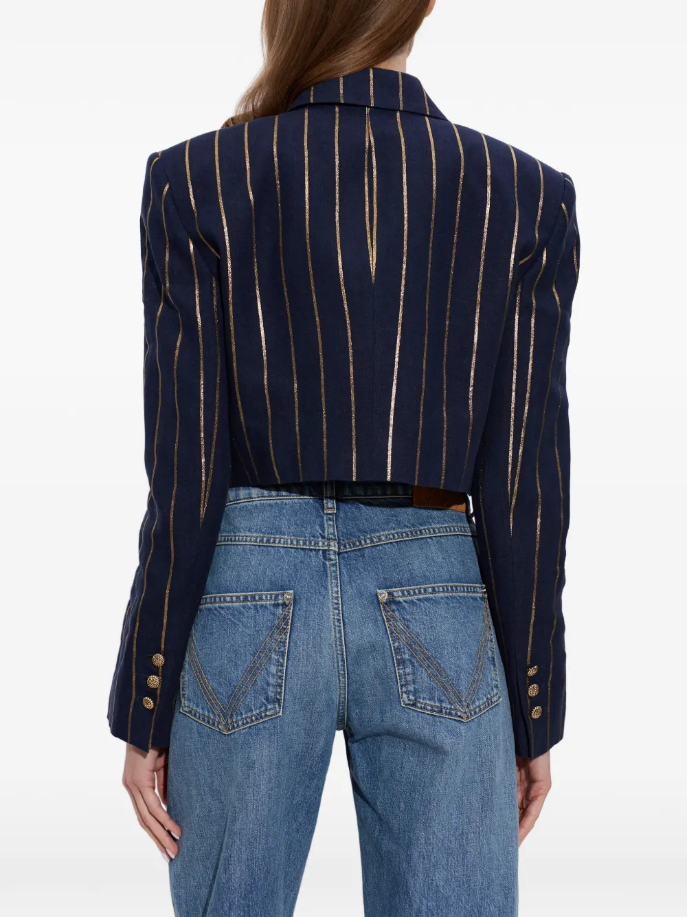 Vivienne Westwood Cropped jack met krijtstreep Blauw
