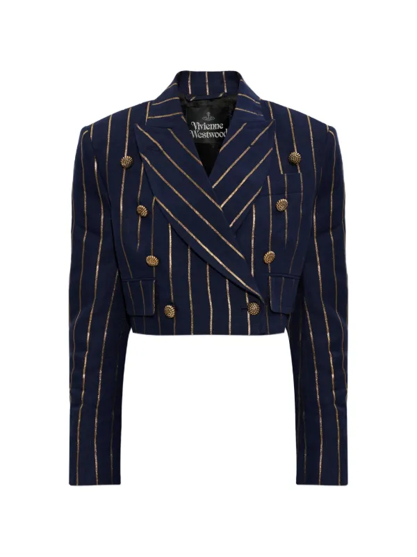 Vivienne Westwood ストライプ クロップドジャケット | ブルー 