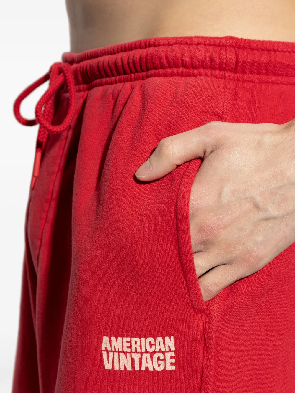 American Vintage Plizzy trainingsbroek met trekkoord Rood