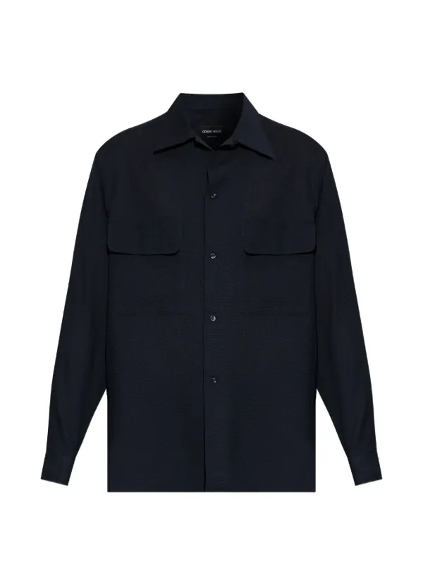 Giorgio Armani シアサッカー シャツ | ブルー | FARFETCH JP