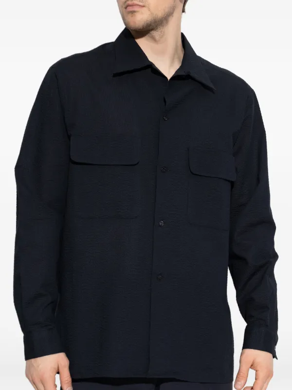 Giorgio Armani シアサッカー シャツ | ブルー | FARFETCH JP