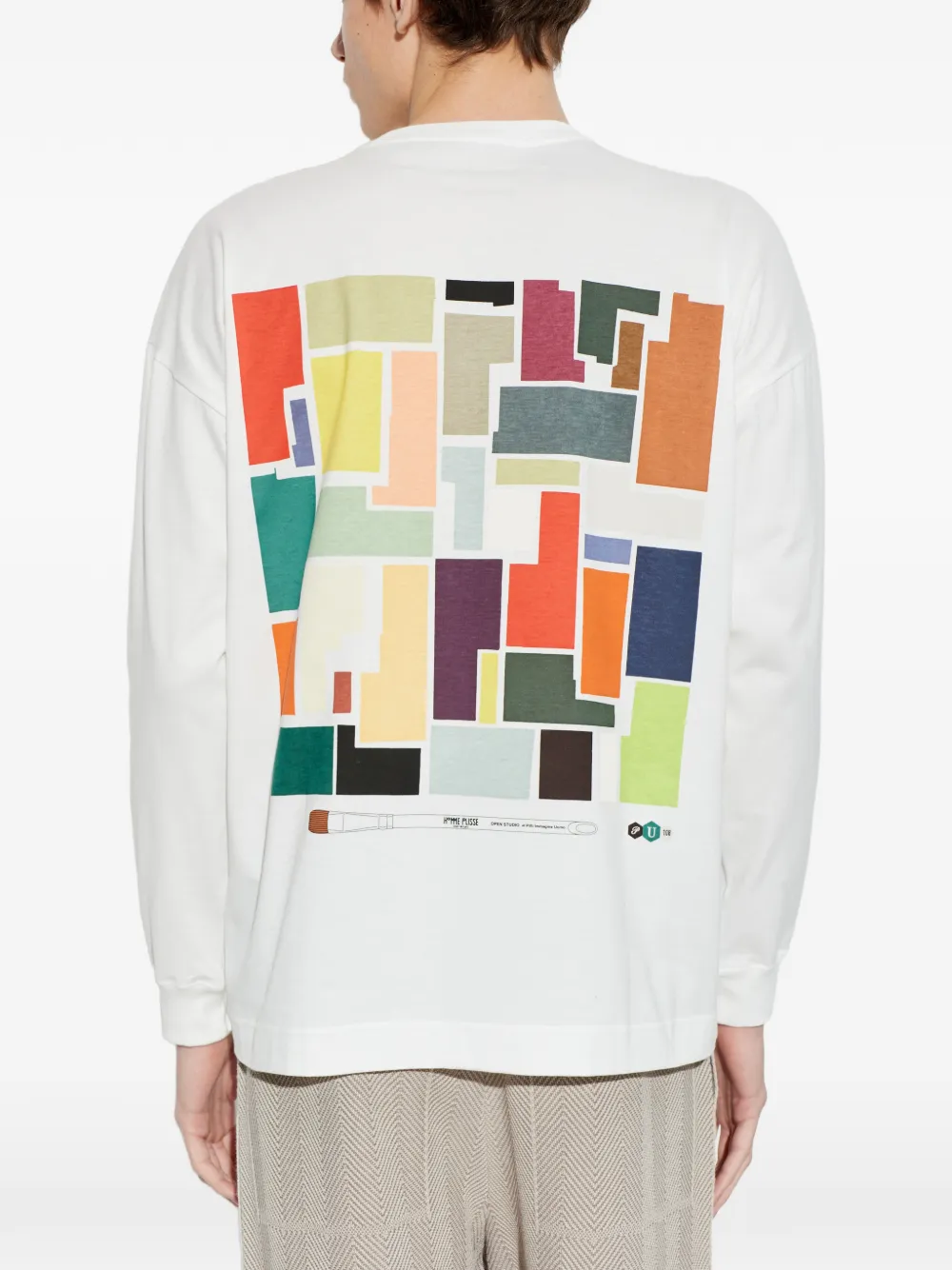 Homme Plissé Issey Miyake T-shirt met lange mouwen Wit