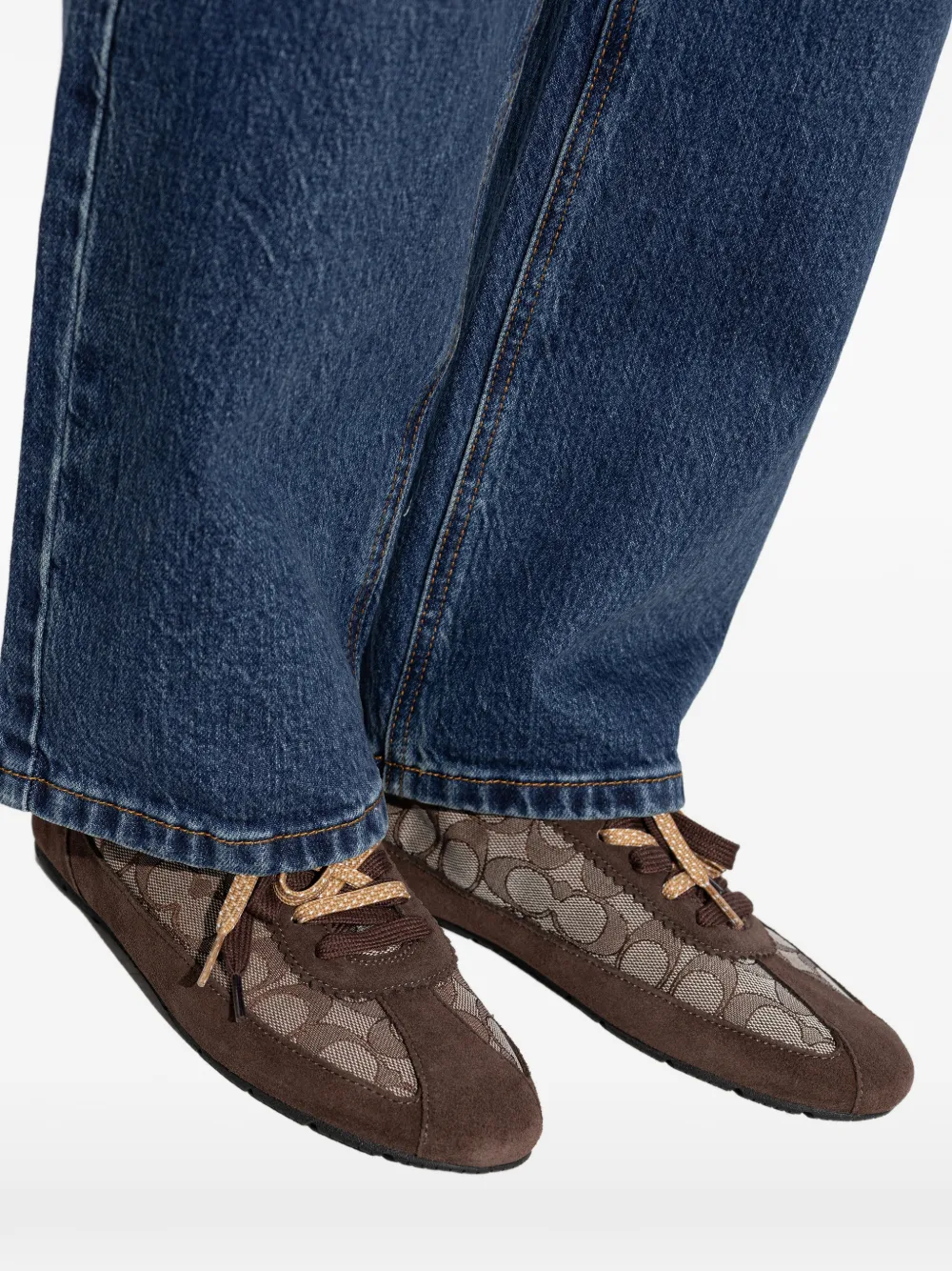 Coach Leren sneakers met patroon Bruin