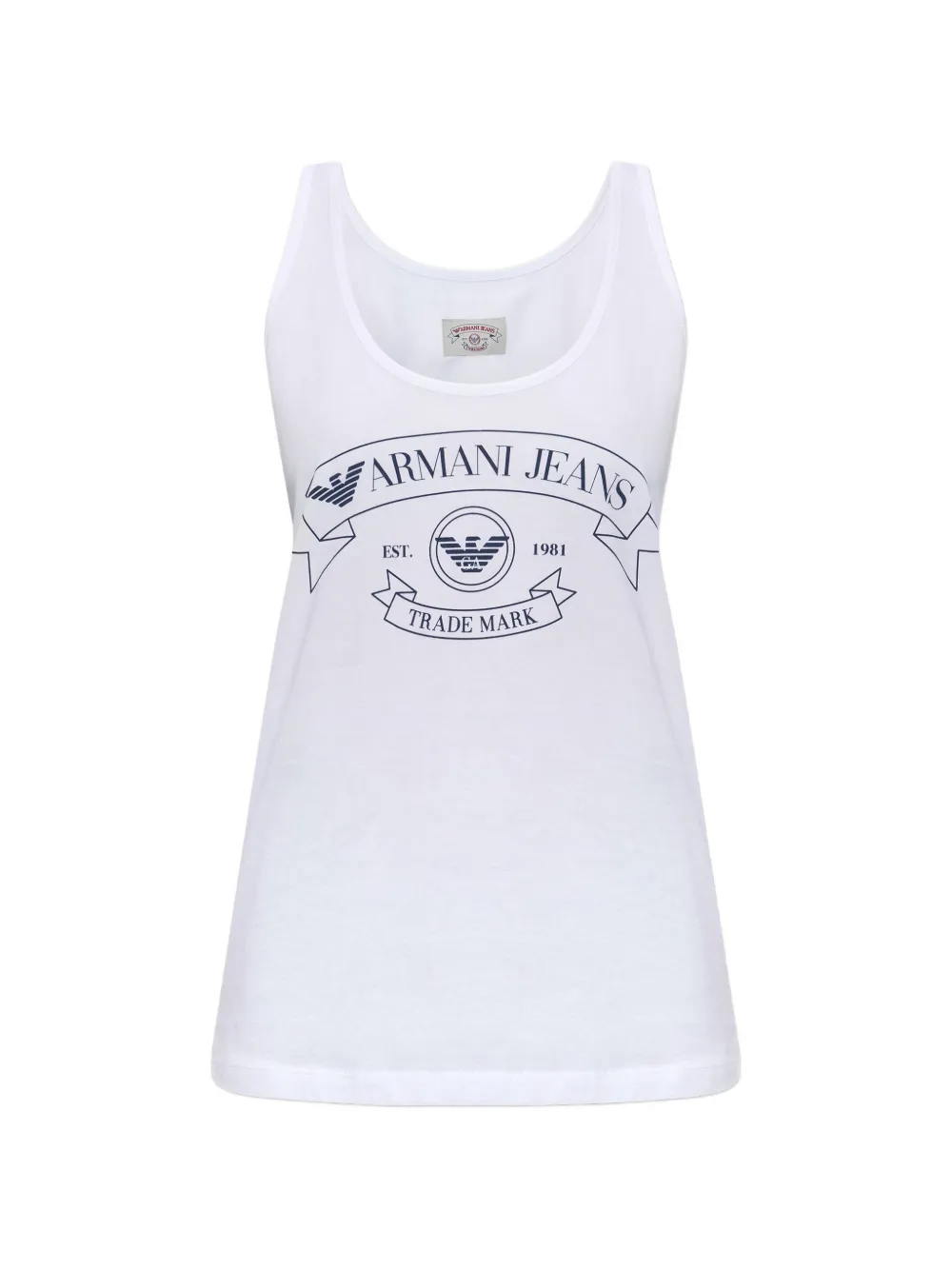 Emporio Armani logo-print tank top - Bianco