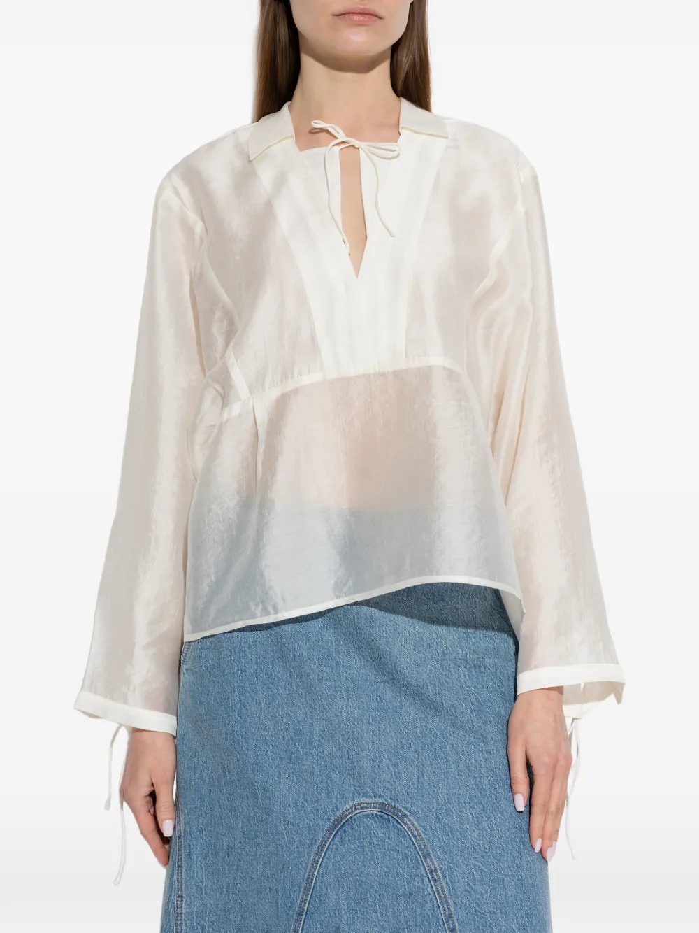  Munthe Babette Tie-neck Blouse - Neutrals 