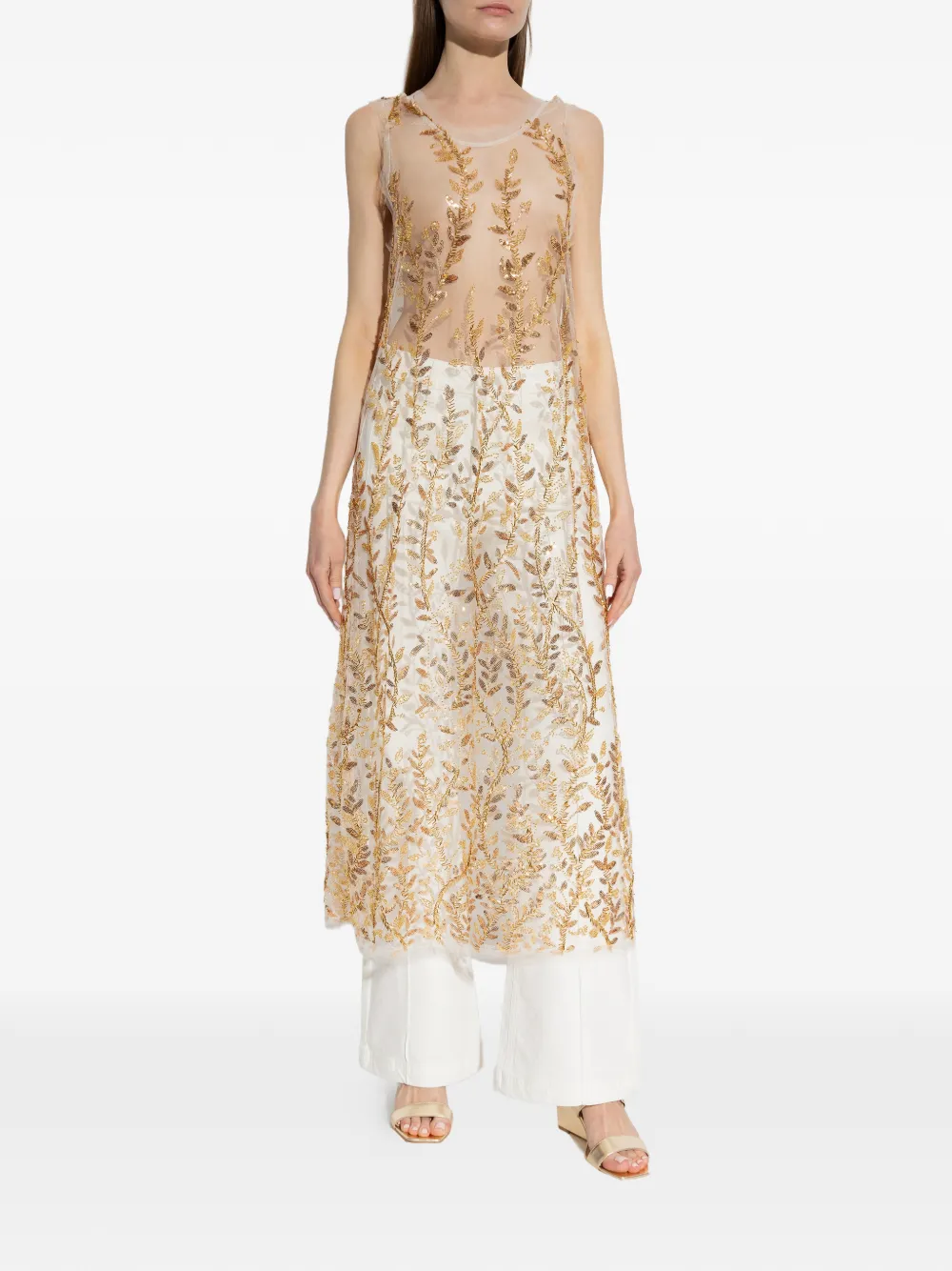  Munthe Barika Embellished Midi Dress - Neutrals 