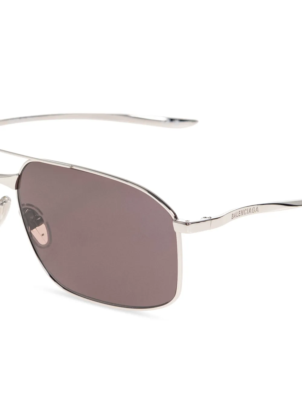 Balenciaga Zonnebril met rechthoekig montuur Zilver