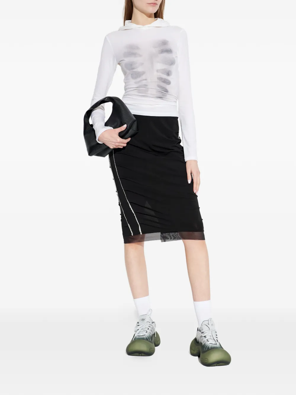  Avavav Skeleton Hooded Top - White 