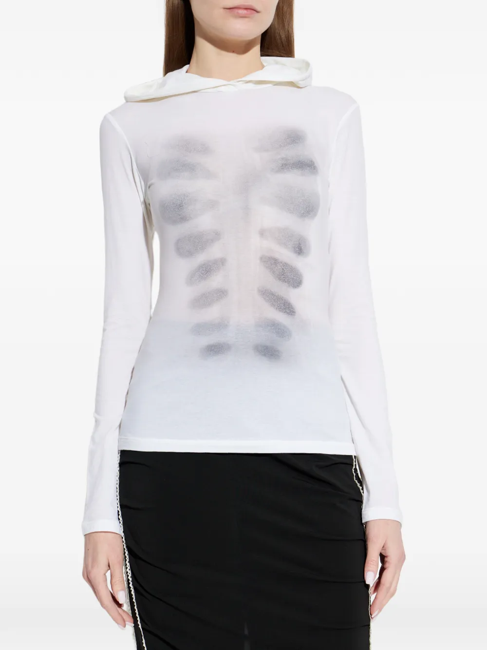  Avavav Skeleton Hooded Top - White 
