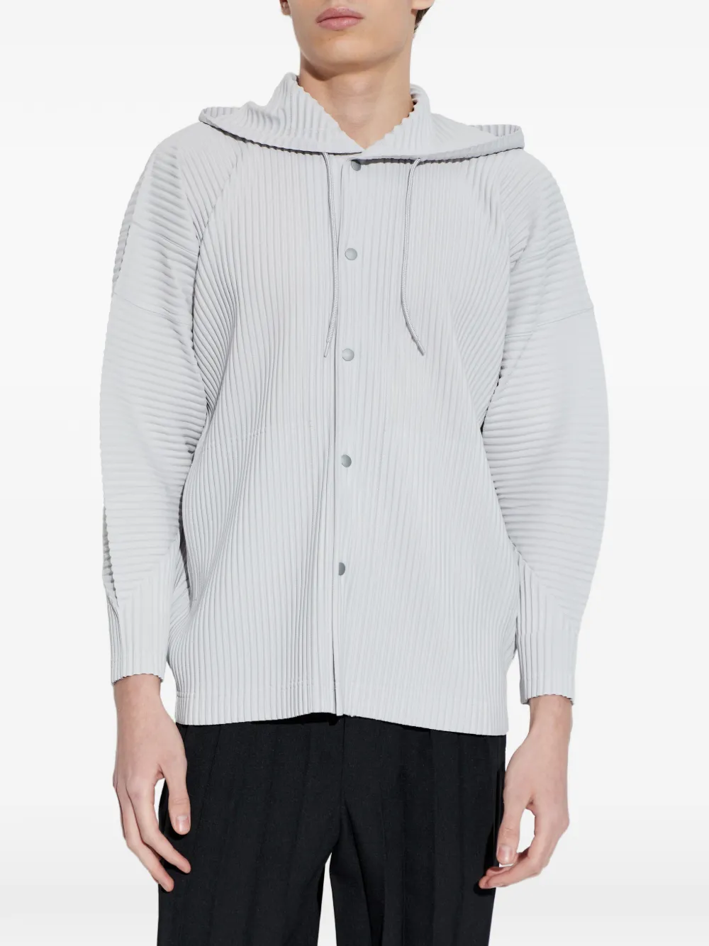 Homme Plissé Issey Miyake Geplooid jack met capuchon Grijs