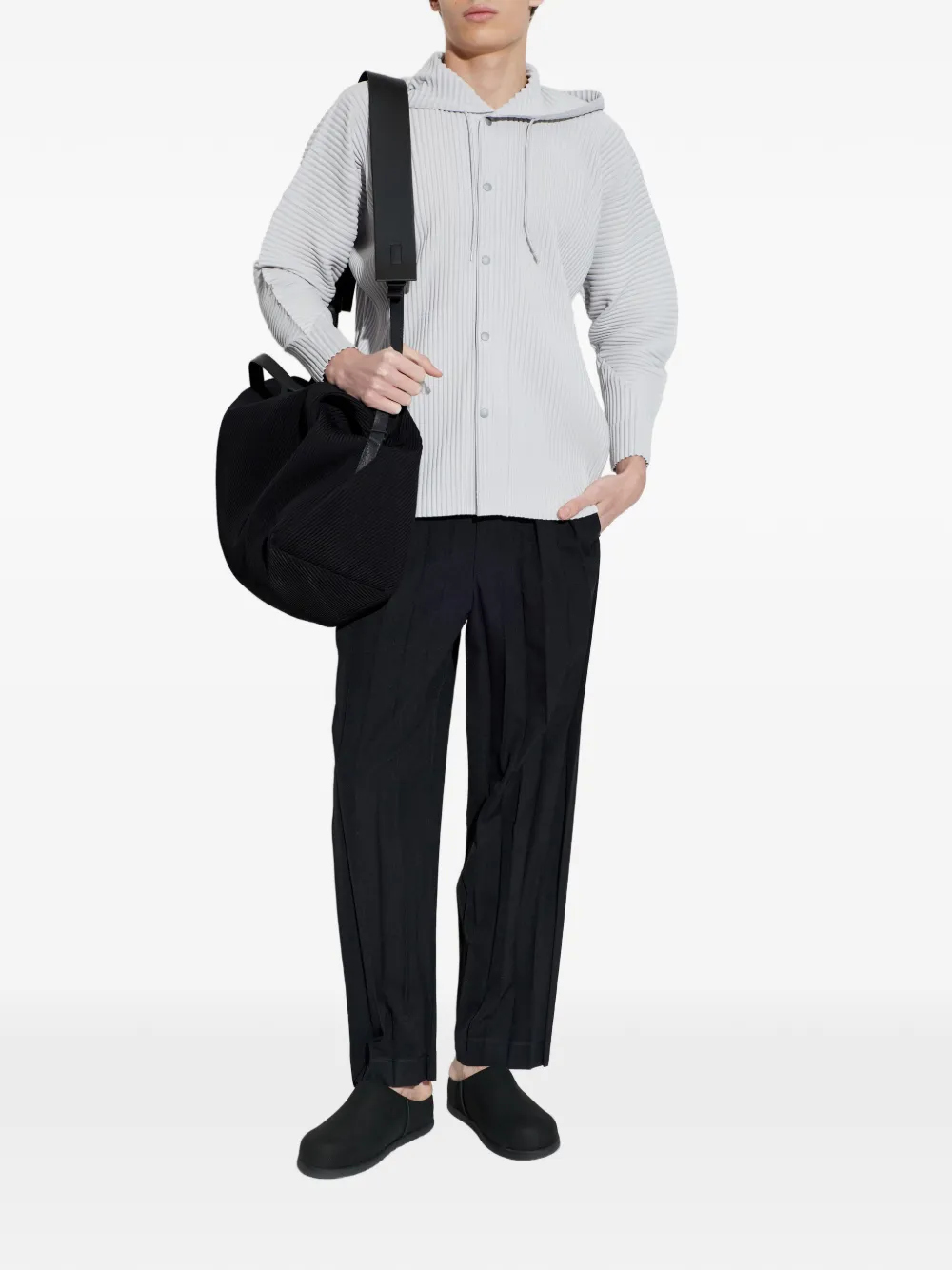 Homme Plissé Issey Miyake Geplooid jack met capuchon Grijs
