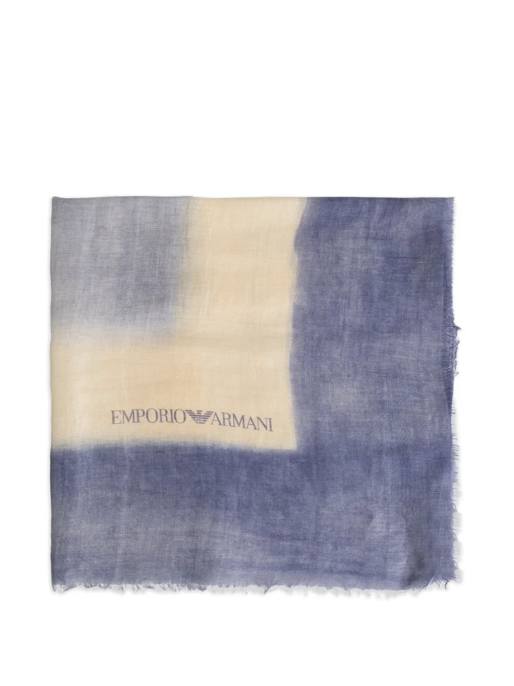 Emporio Armani faded-effect scarf - Blu