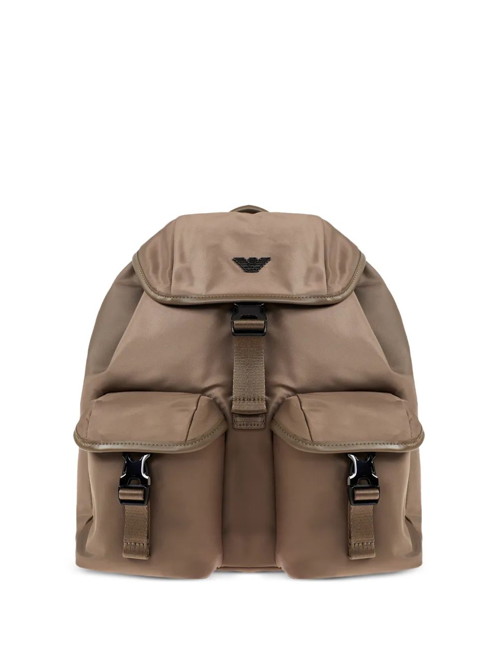Emporio Armani buckle flap backpack - Marrone
