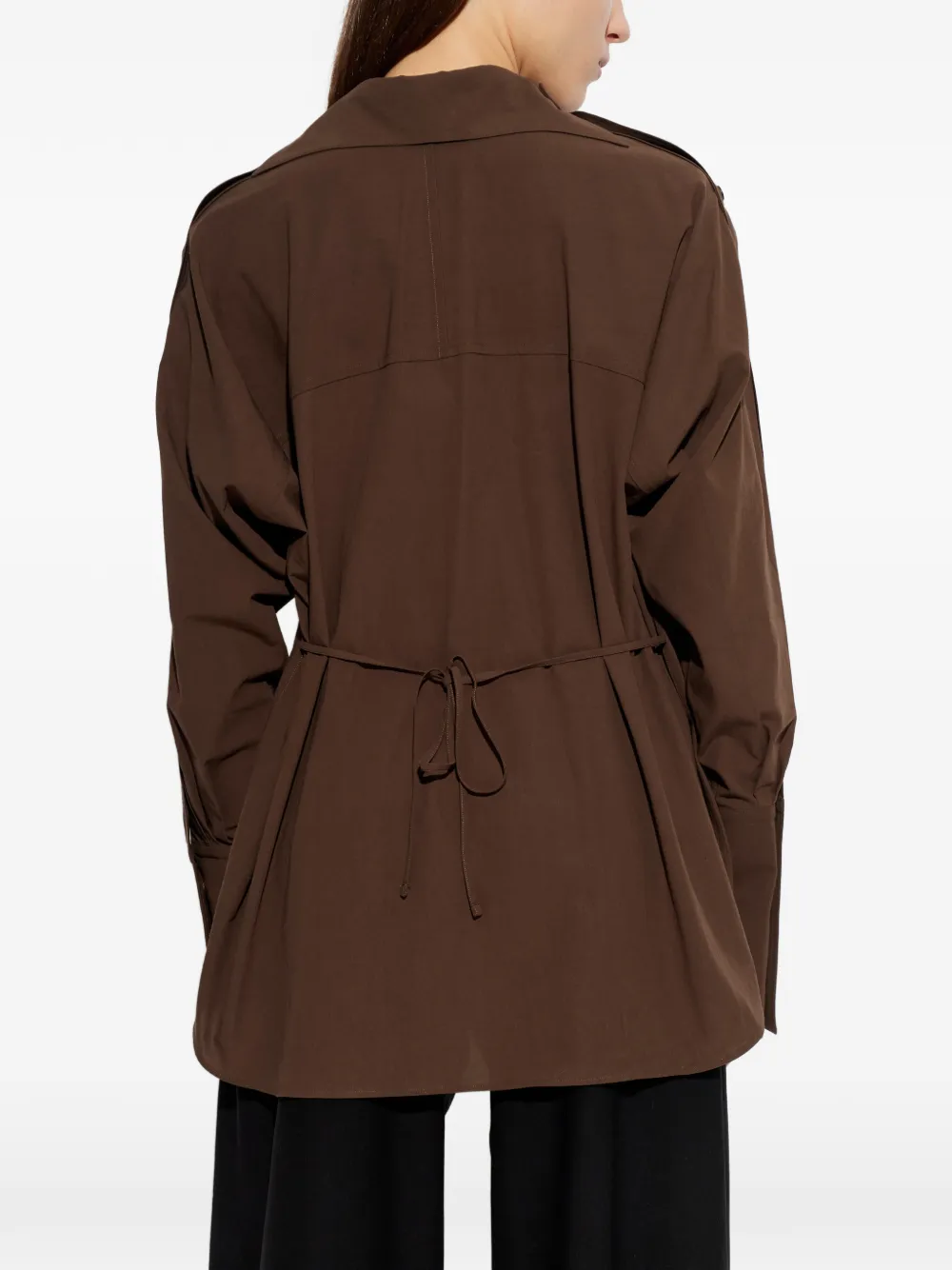 Issey Miyake Blouse met zak en kraag Beige