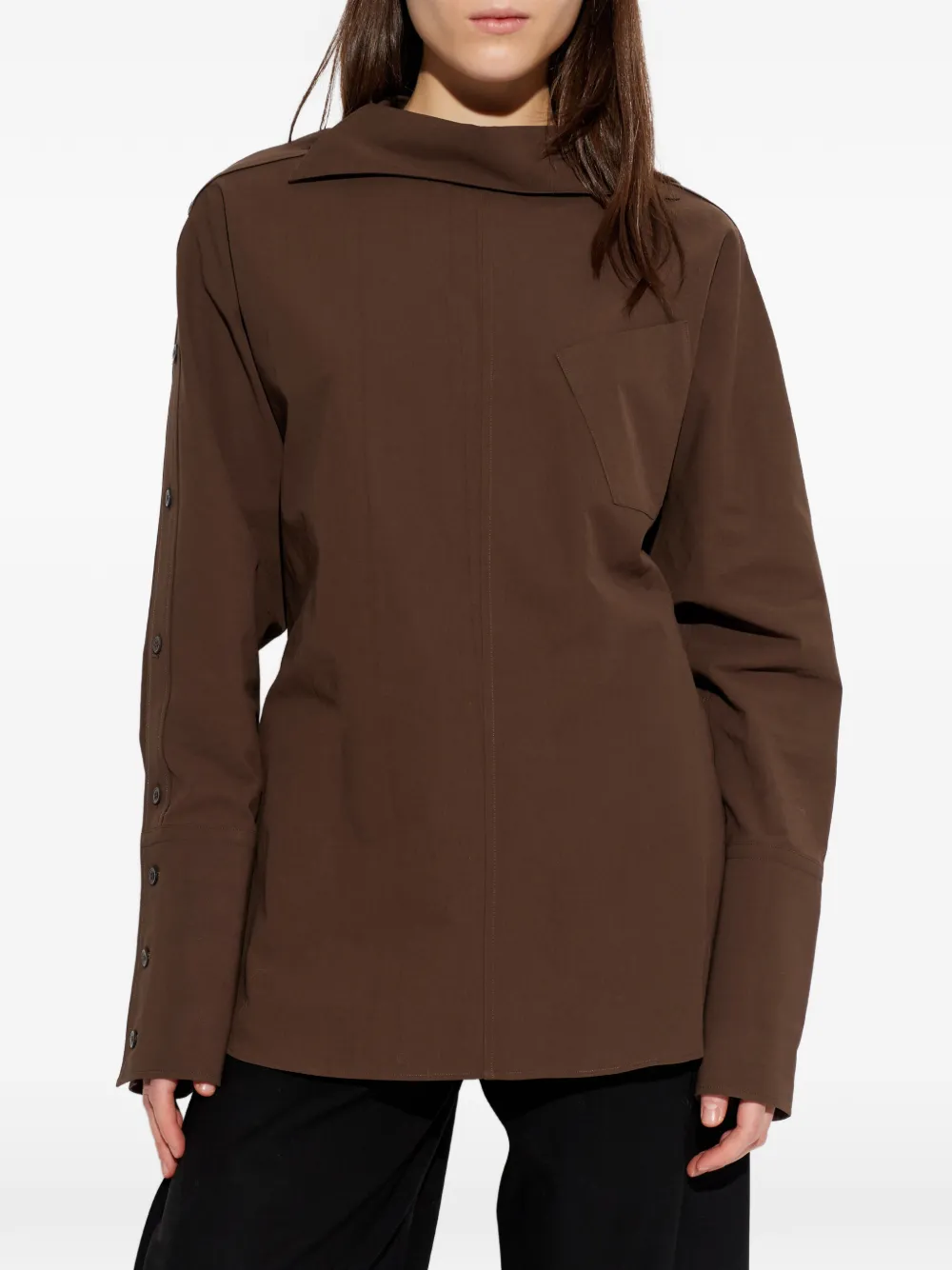  Issey Miyake Pocket Collar Shirt - Brown 