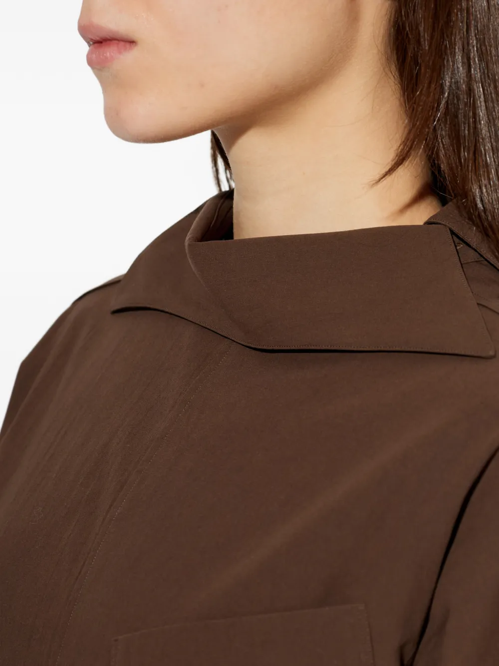 Issey Miyake Blouse met zak en kraag Beige