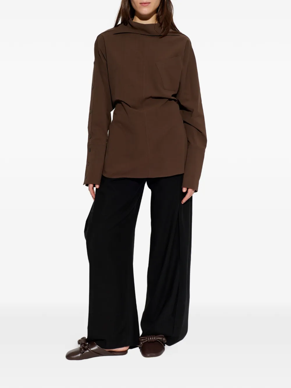 Issey Miyake Pocket Collar Shirt - Brown 