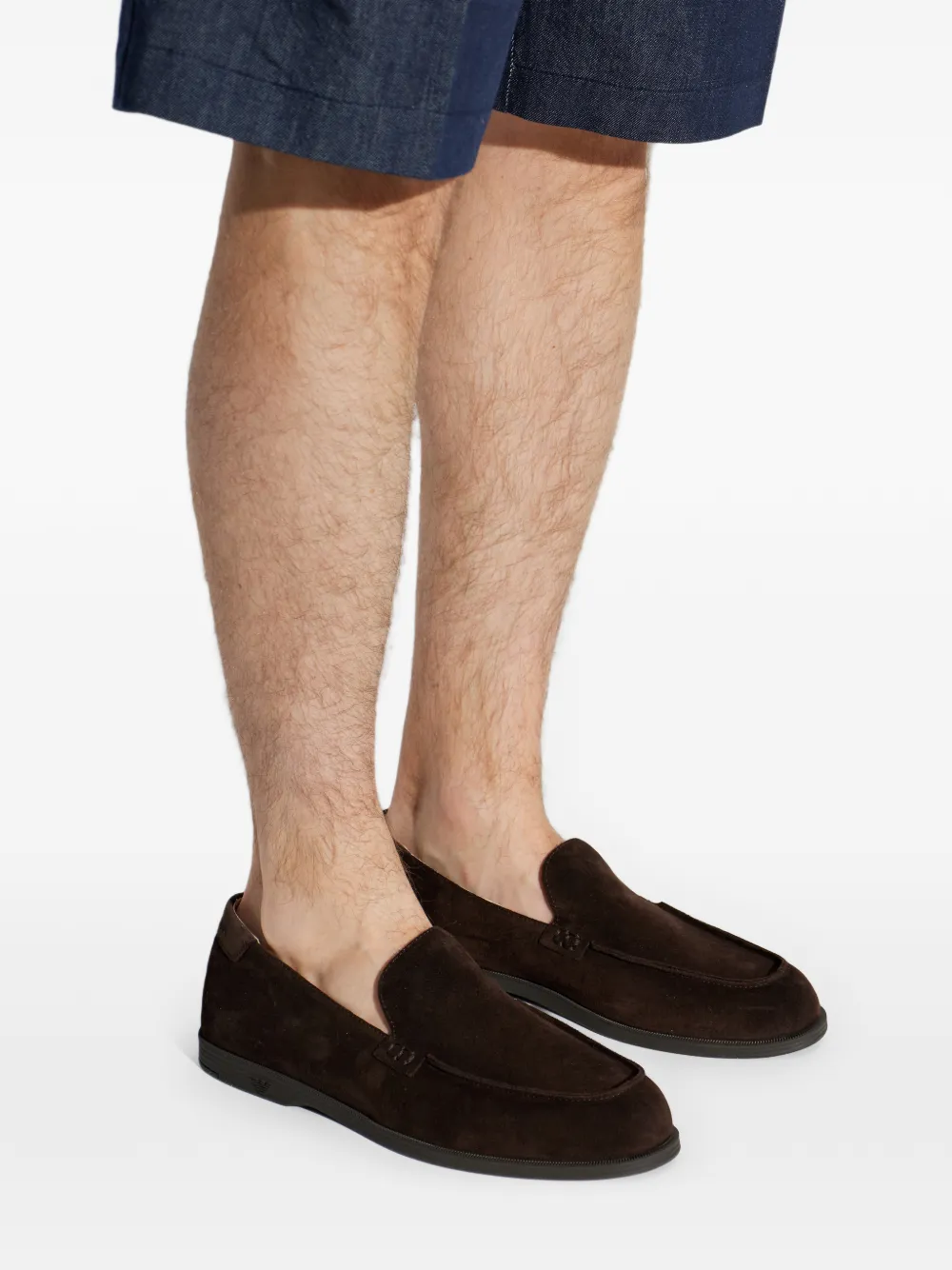 Emporio Armani Suède loafers Bruin