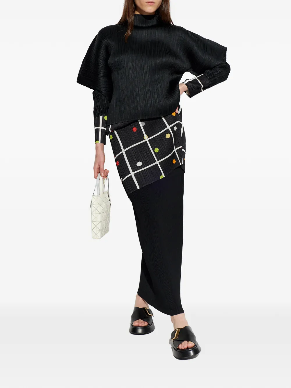 Issey Miyake Maxi-rok met plooien Zwart