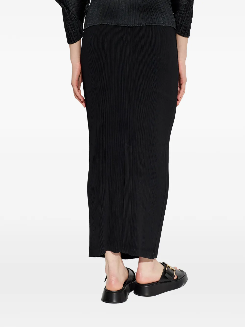 Issey Miyake Maxi-rok met plooien Zwart