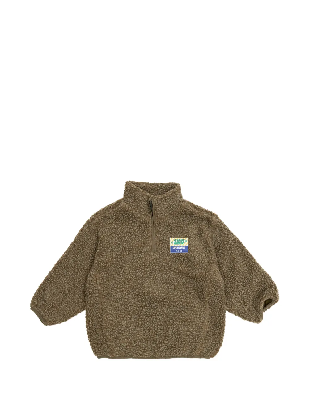 American Vintage Kids zip textured sweatshirt - Verde