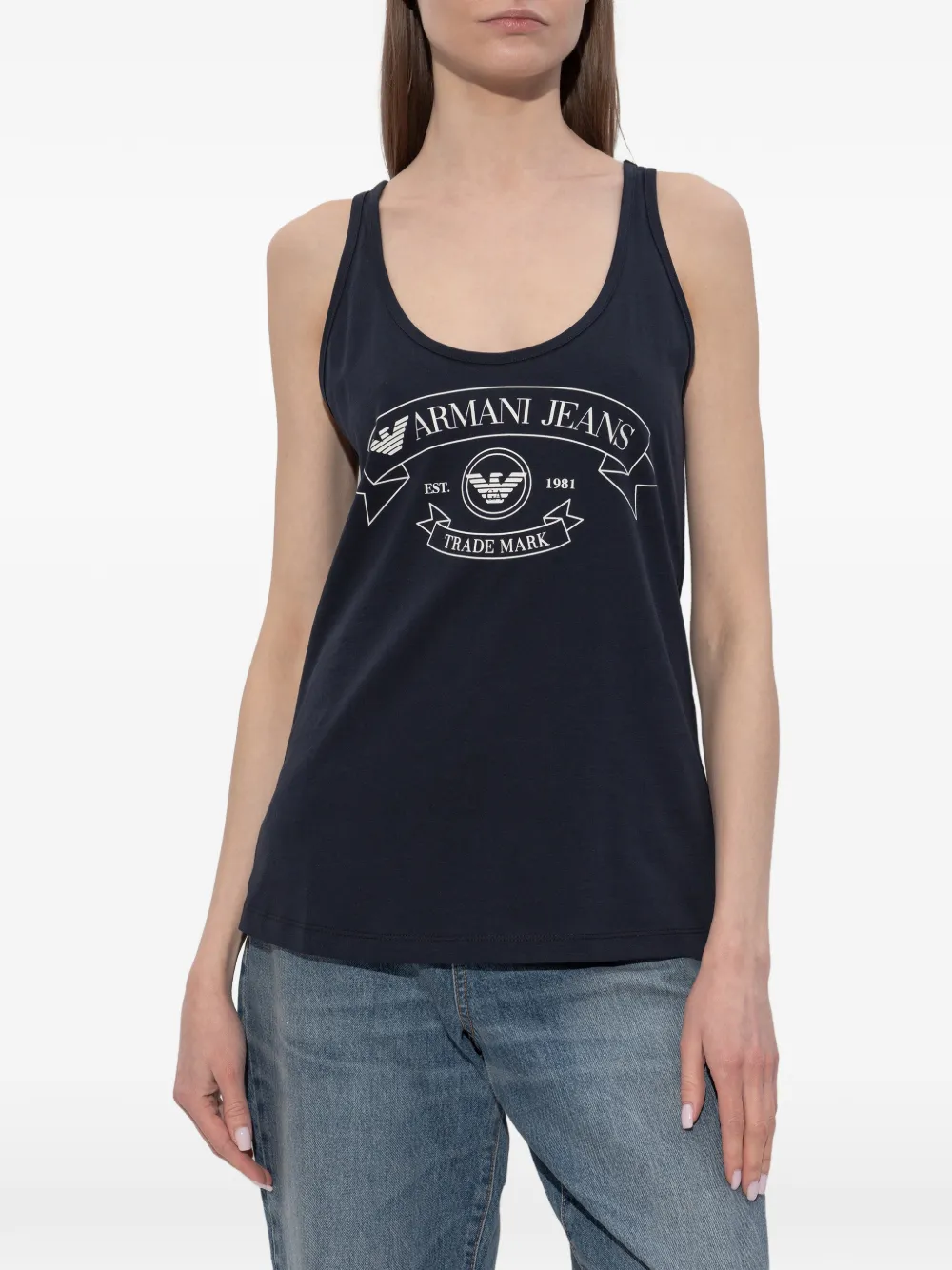 Emporio Armani Tanktop met logoprint Blauw